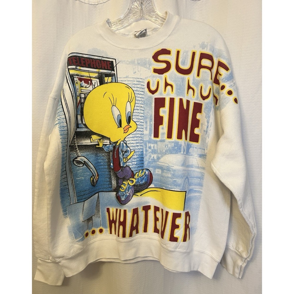 VTG Tweety Bird Sweatshirt Womens XL Y2K 90s Urban Street wear